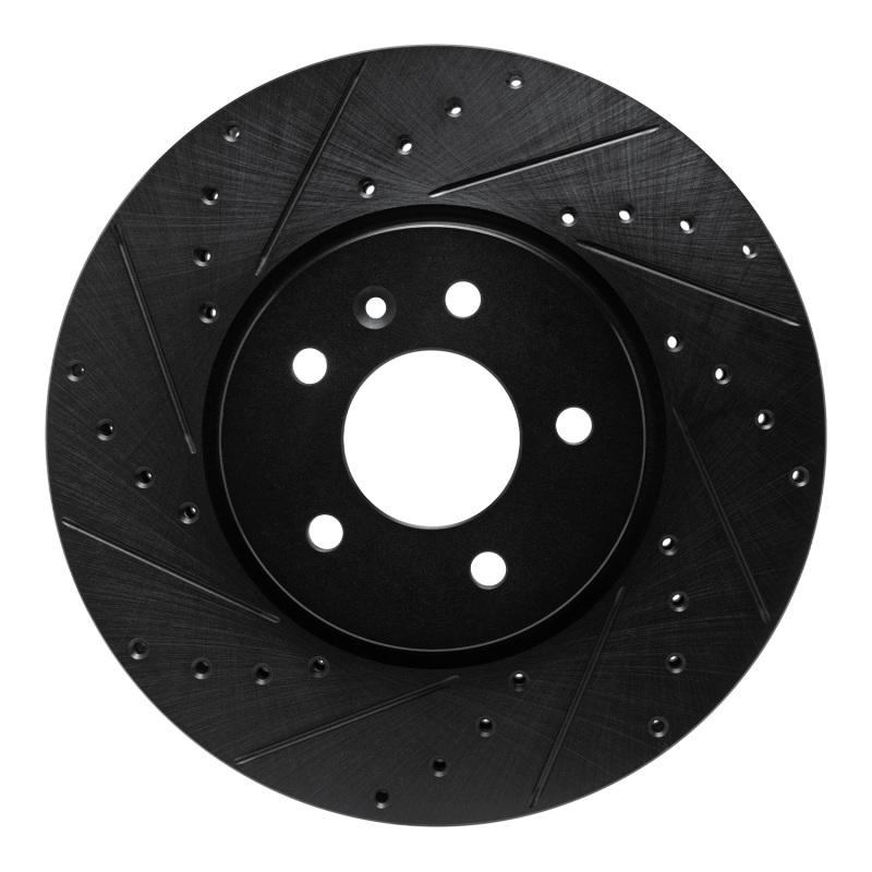 R1 14-19 Buick CASCADA Front Left Drilled & Slotted Black Brake Rotor