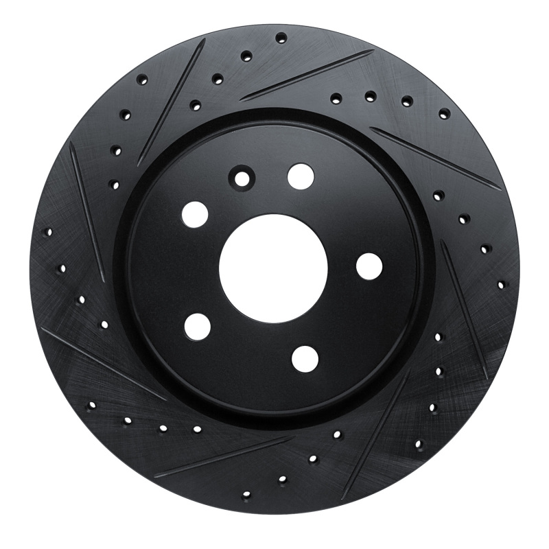R1 19-25 Buick Envision Rear Left Drilled & Slotted Black Brake Rotor