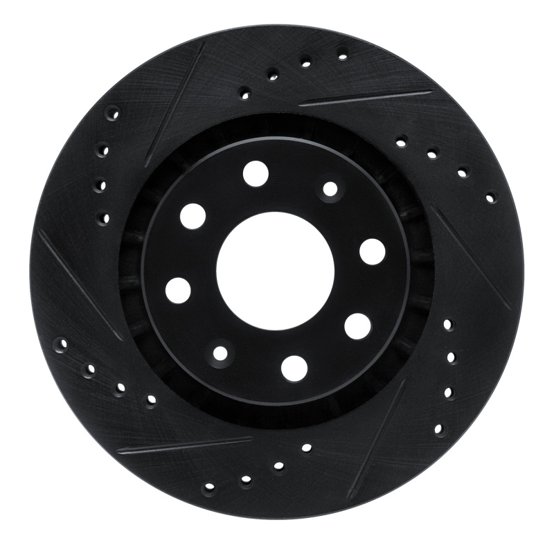 R1 04-17 Chevrolet SPARK (USA/Canada) Front Left Drilled & Slotted Black Brake Rotor