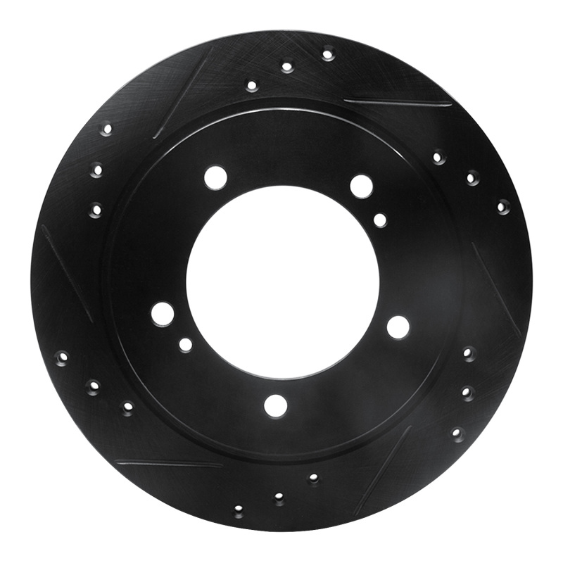 R1 99-04 Chevrolet Tracker Front Left Drilled & Slotted Black Brake Rotor