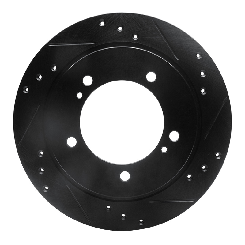R1 99-04 Chevrolet Tracker Front Right Drilled & Slotted Black Brake Rotor