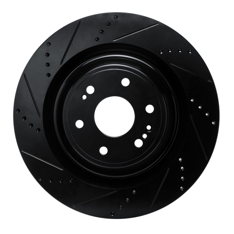 R1 19-25 Cadillac Escalade Front Left Drilled & Slotted Black Brake Rotor