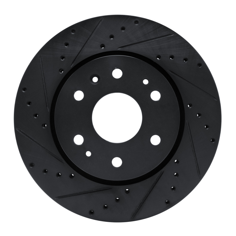 R1 23-25 Chevrolet Colorado Front Left Drilled & Slotted Black Brake Rotor