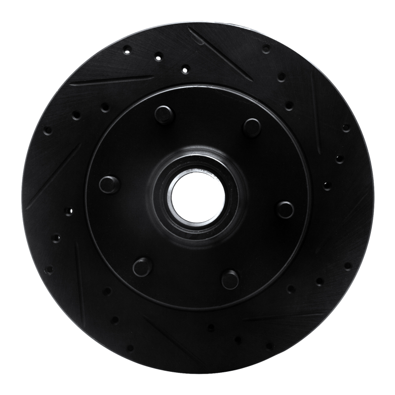 R1 88-96 Chevrolet C2500 Front Right Drilled & Slotted Black Brake Rotor