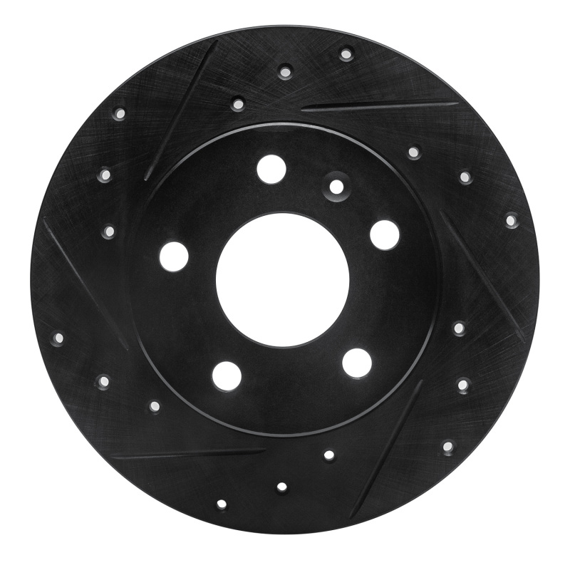R1 02-08 Chevrolet Zafira (Mexico) Rear Left Drilled & Slotted Black Brake Rotor