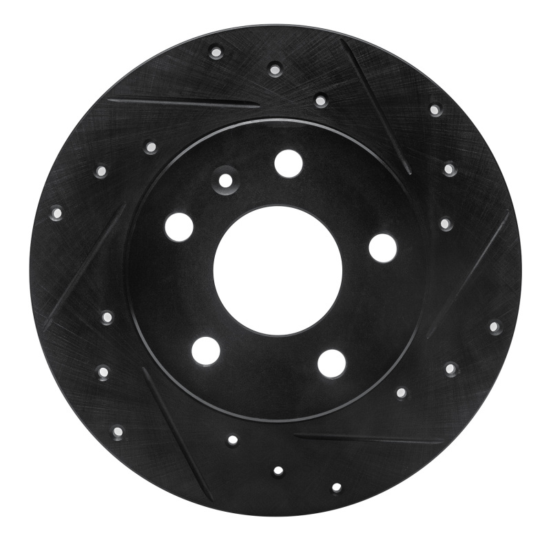 R1 02-08 Chevrolet ASTRA (Mexico) Rear Right Drilled & Slotted Black Brake Rotor