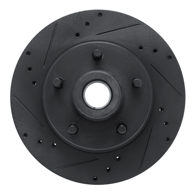 R1 73-73 Ford Gran Torino Front Left Drilled & Slotted Black Brake Rotor