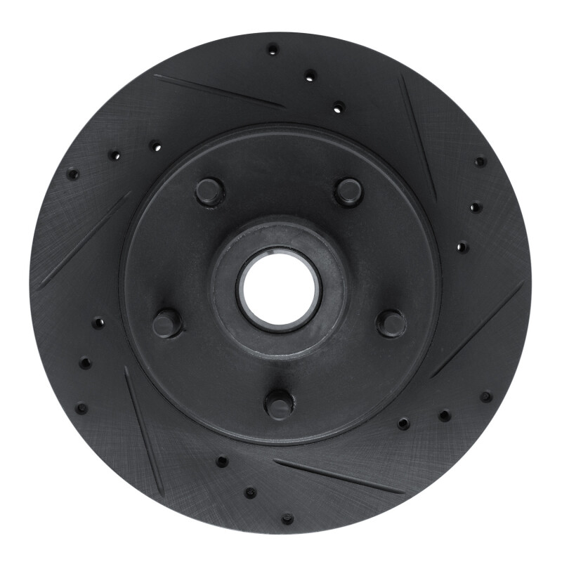 R1 73-73 Ford Country Squire Front Right Drilled & Slotted Black Brake Rotor