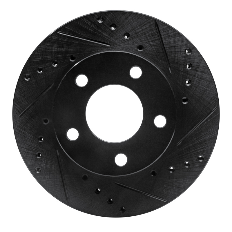 R1 75-80 Ford Granada Right Rear Drilled & Slotted Black Brake Rotor