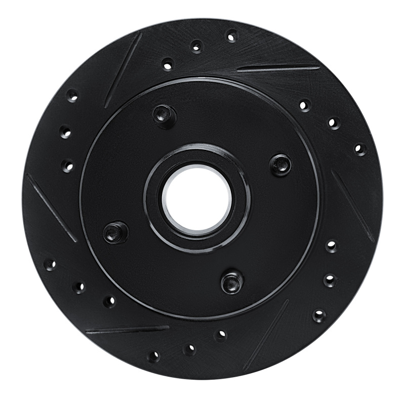 R1 79-81 Ford Mustang Front Left Drilled & Slotted Black Brake Rotor
