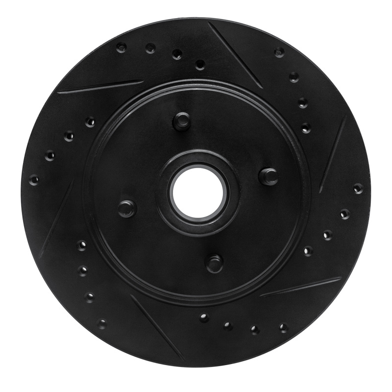 R1 87-88 Ford Thunderbird Front Right Drilled & Slotted Black Brake Rotor