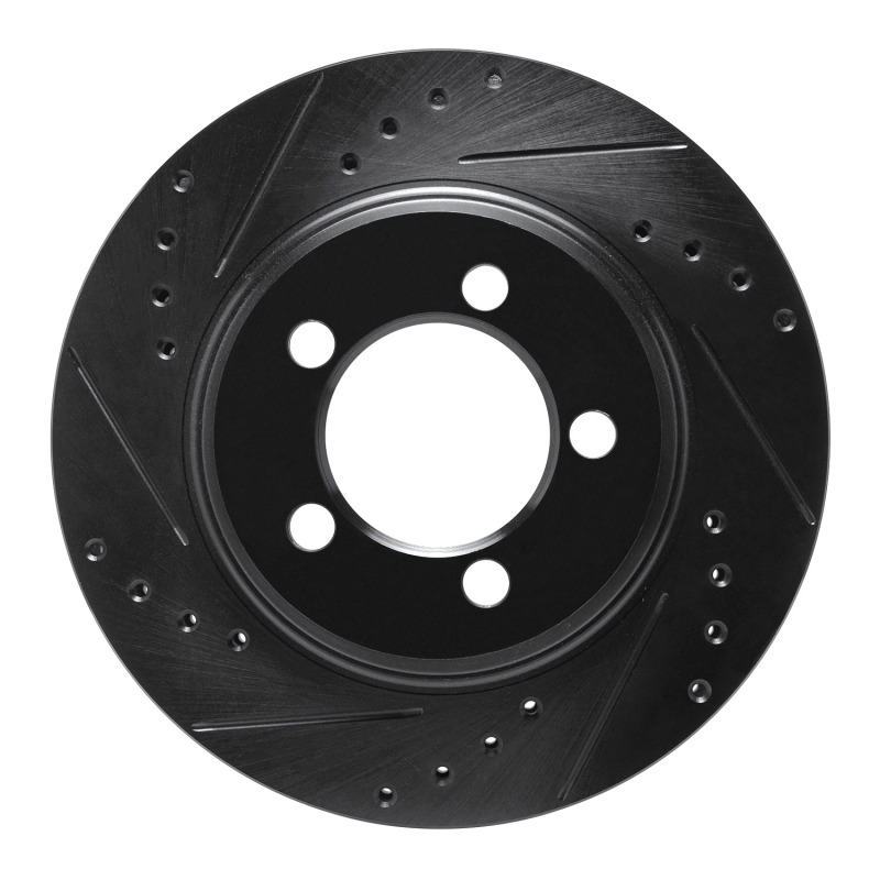 R1 67-67 Ford Thunderbird Front Left Drilled & Slotted Black Brake Rotor
