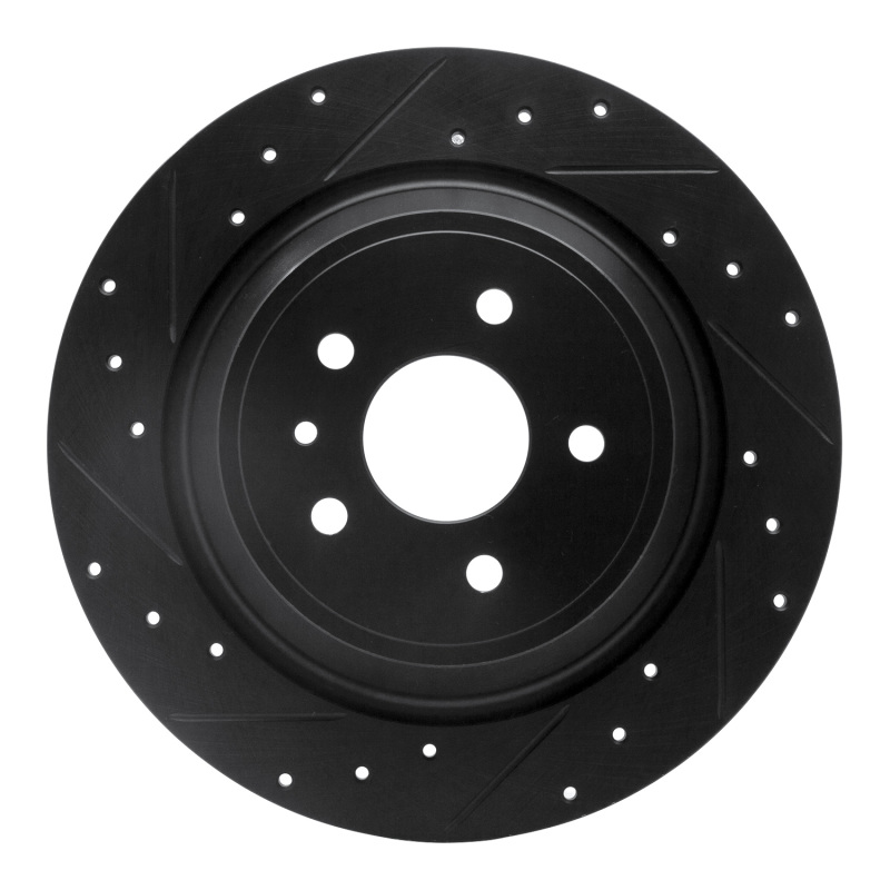 R1 13-20 Ford Escape Rear Left Drilled & Slotted Black Brake Rotor