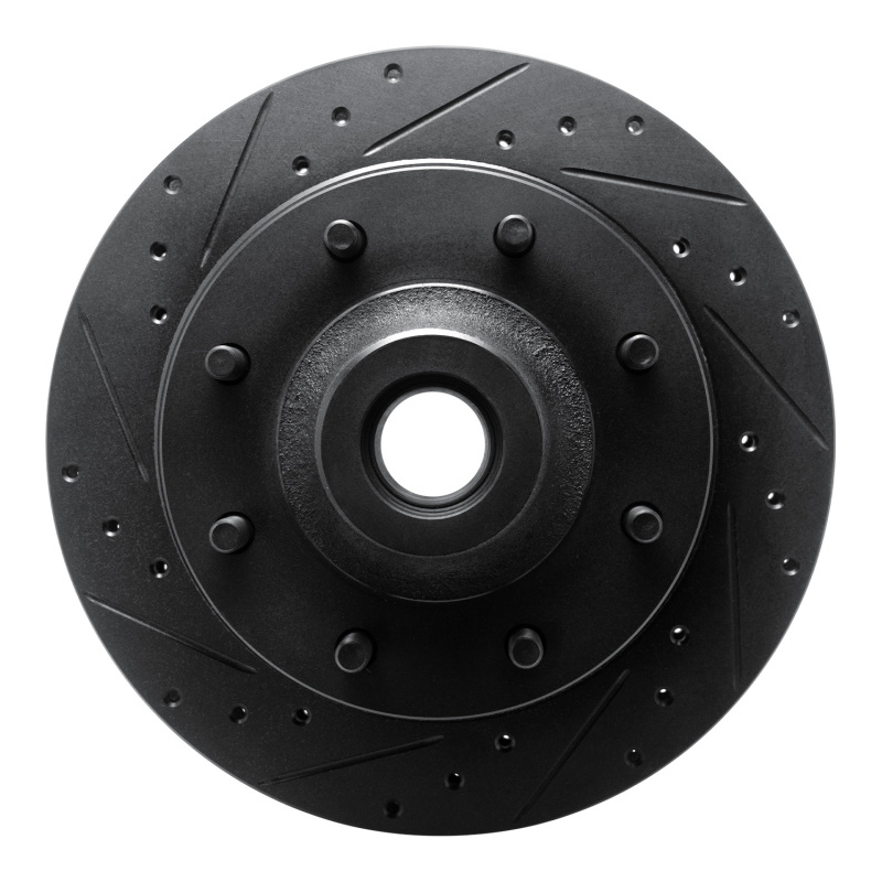 R1 73-79 Ford F-250 2WD (Excl Super Duty) Front Left Drilled & Slotted Black Brake Rotor