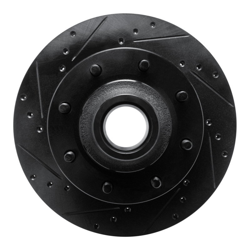 R1 80-85 Ford E-250 Econoline Club Wagon Front Left Drilled & Slotted Black Brake Rotor