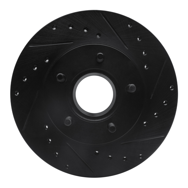 R1 83-92 Ford Explorer Front Right Drilled & Slotted Black Brake Rotor