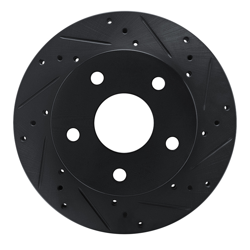 R1 90-97 Ford AEROSTAR Left Front Drilled & Slotted Black Brake Rotor