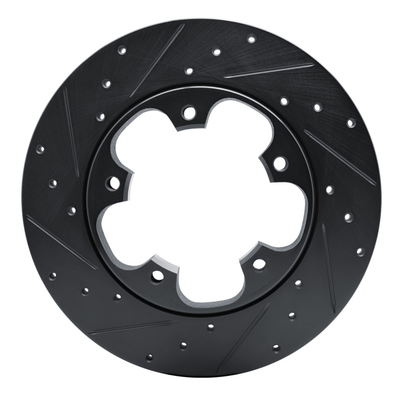 R1 15-25 Ford Transit-250 Rear Left Drilled & Slotted Black Brake Rotor