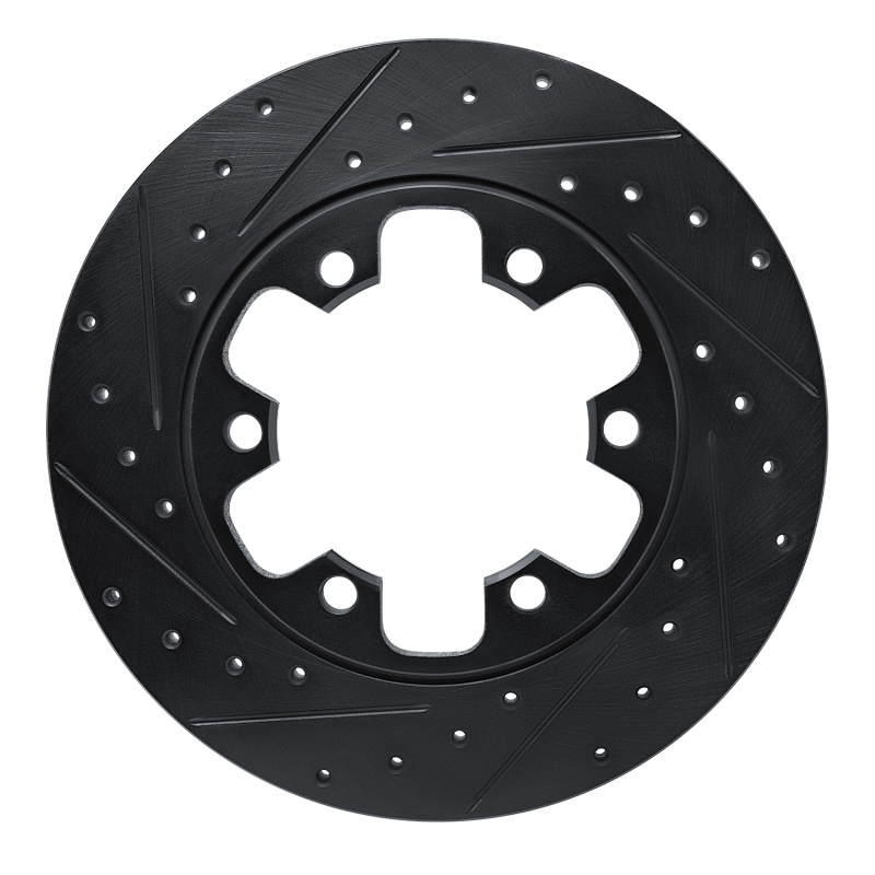 R1 15-25 Ford Transit-350/SRW Rear Left Drilled & Slotted Black Brake Rotor