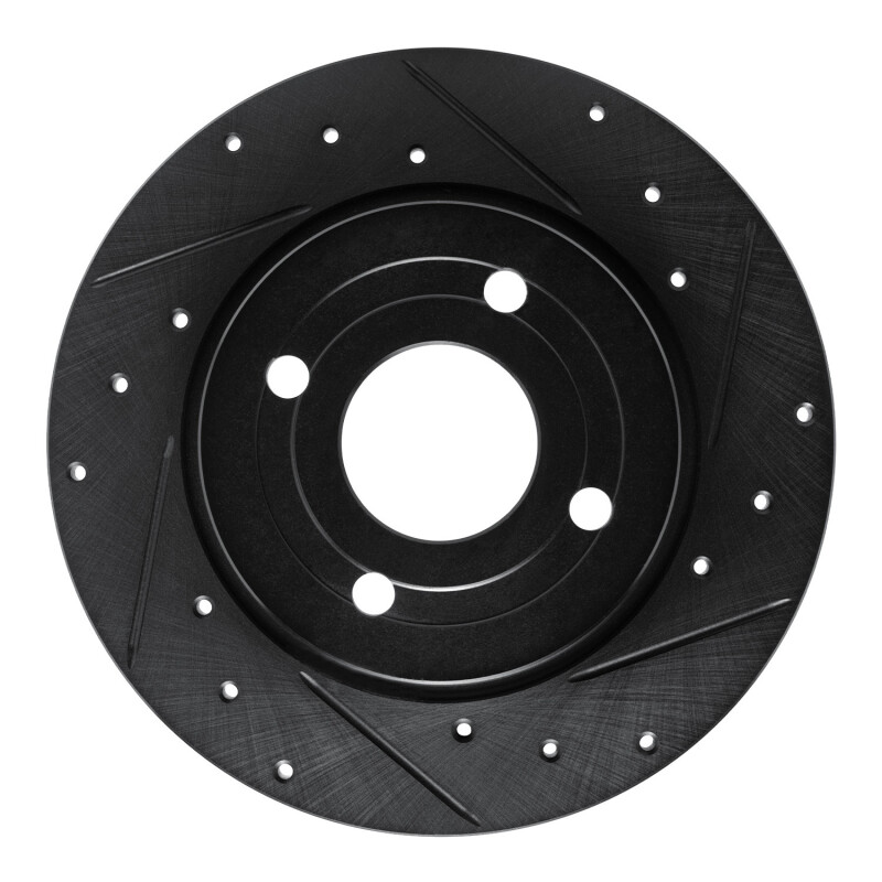 R1 18-22 Ford Ecosport Rear Right Drilled & Slotted Black Brake Rotor