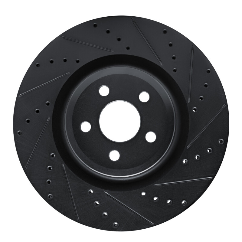 R1 19-24 Ford Edge Front Right Drilled & Slotted Black Brake Rotor