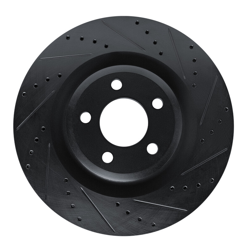 R1 20-25 Ford Explorer Front Right Drilled & Slotted Black Brake Rotor