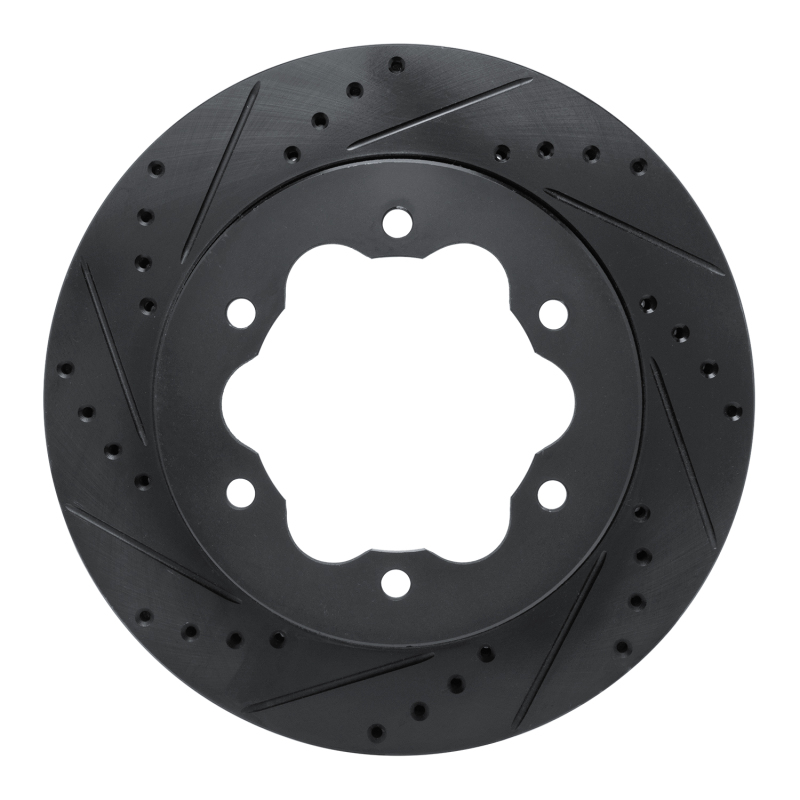 R1 20-25 Ford Transit-350 HD/DRW Rear Left Drilled & Slotted Black Brake Rotor