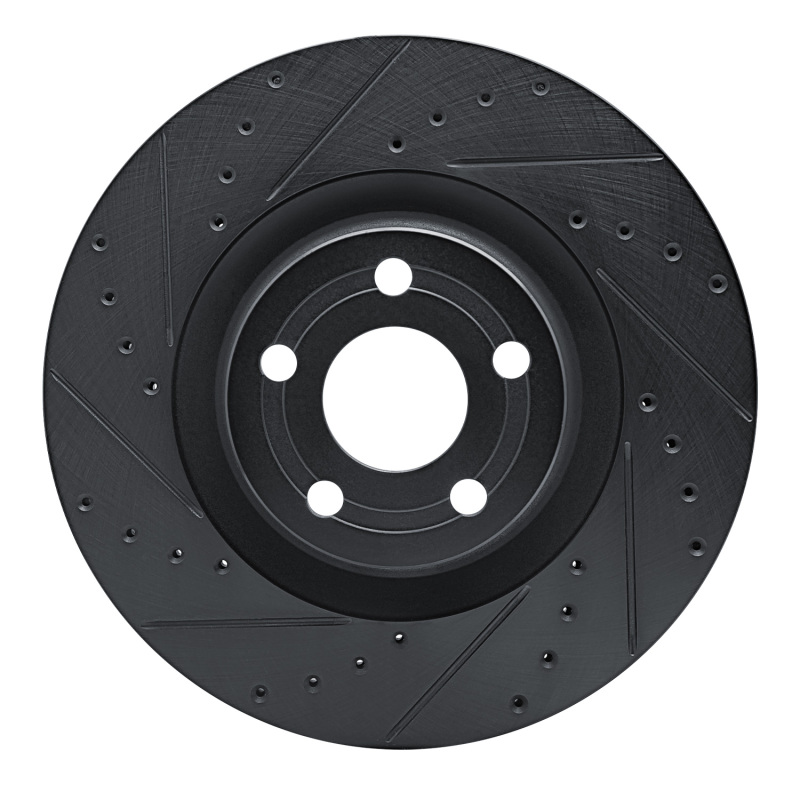 R1 22-25 Ford Maverick Front Left Drilled & Slotted Black Brake Rotor