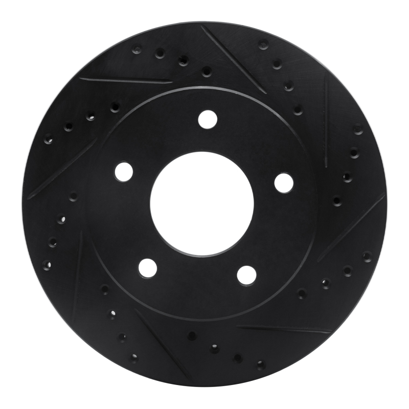R1 75-79 Ford LTD Left Rear Drilled & Slotted Black Brake Rotor
