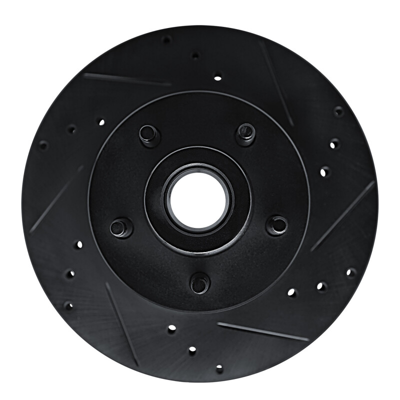 R1 90-91 Ford Country Squire Front Right Drilled & Slotted Black Brake Rotor