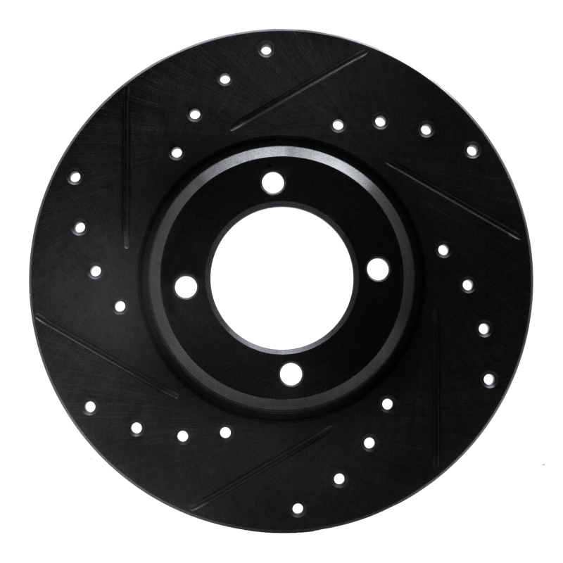 R1 63-86 Ford Cortina Front Left Drilled & Slotted Black Brake Rotor