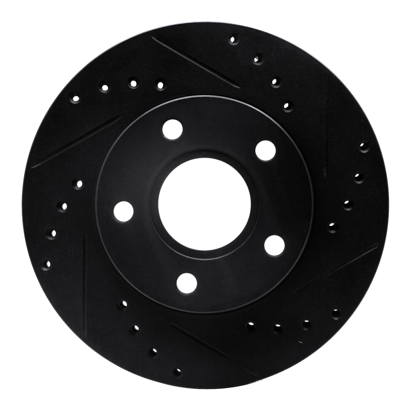 R1 88-89 Merkur SCORPIO Front Left Drilled & Slotted Black Brake Rotor