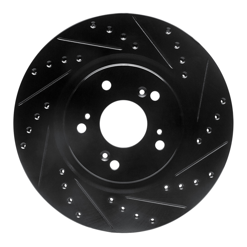 R1 97-05 Acura NSX Rear Right Drilled & Slotted Black Brake Rotor