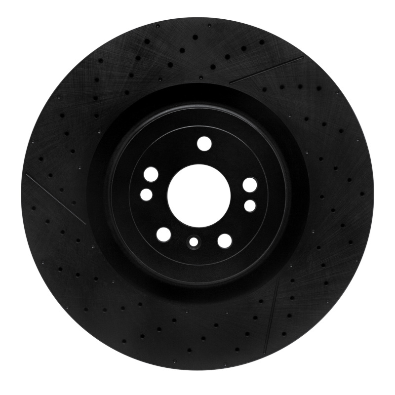 R1 12-19 Mercedes-Benz GL63 AMG Front Drilled & Slotted Black Brake Rotor