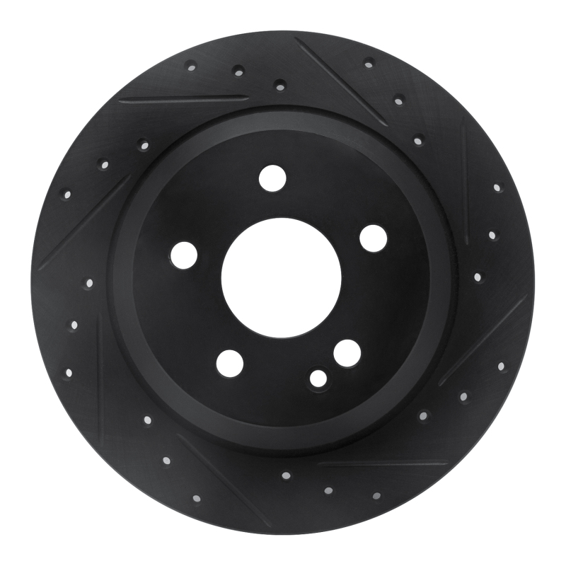 R1 16-23 Mercedes-Benz Viano (Mexico) Rear Right Drilled & Slotted Black Brake Rotor