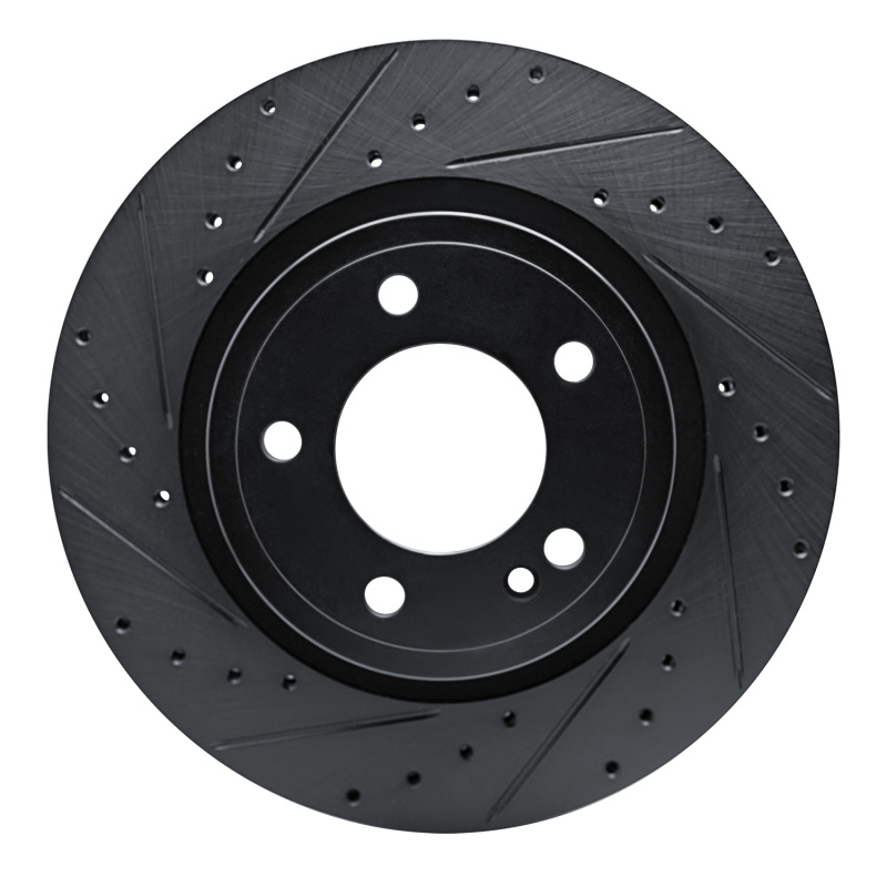 R1 19-25 Mercedes-Benz G500 (Mexico) Rear Left Drilled & Slotted Black Brake Rotor