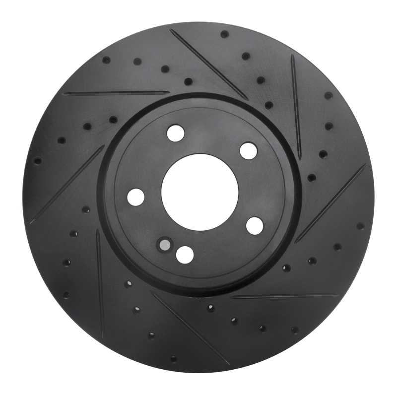 R1 19-26 Mercedes-Benz A220 Front Right Drilled & Slotted Black Brake Rotor