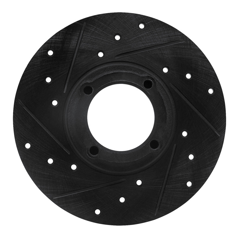 R1 63-79 Austin Healey Sprite Front Left Drilled & Slotted Black Brake Rotor