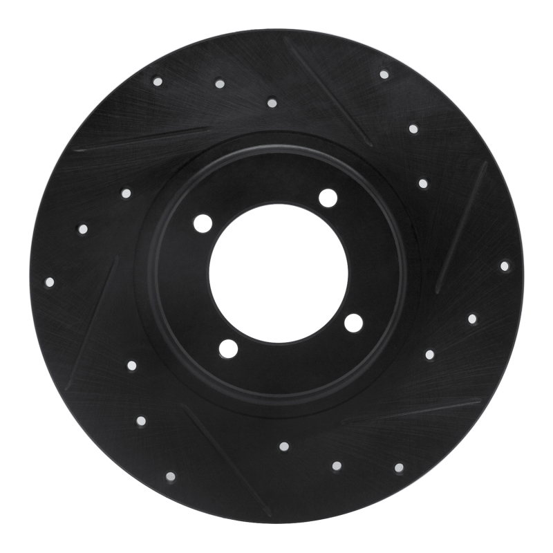 R1 62-80 MG MGB Front Right Drilled & Slotted Black Brake Rotor