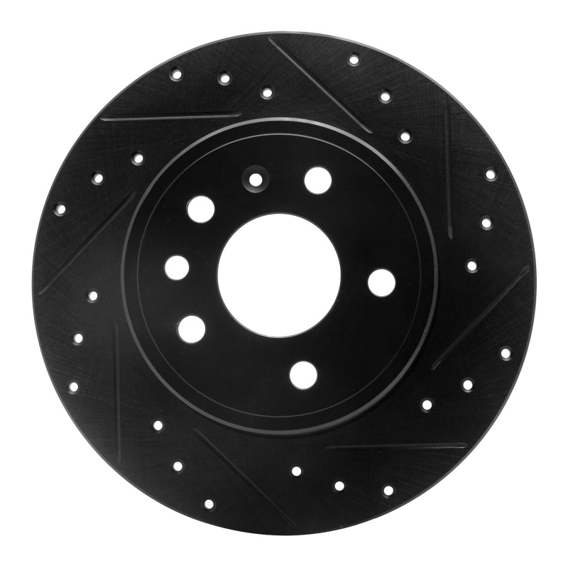 R1 97-08 Chevrolet ASTRA (Mexico) Rear Right Drilled & Slotted Black Brake Rotor