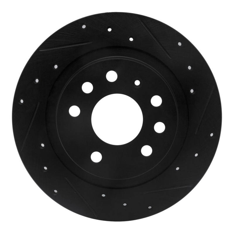 R1 03-11 Cadillac BLS (Mexico) Rear Right Drilled & Slotted Black Brake Rotor