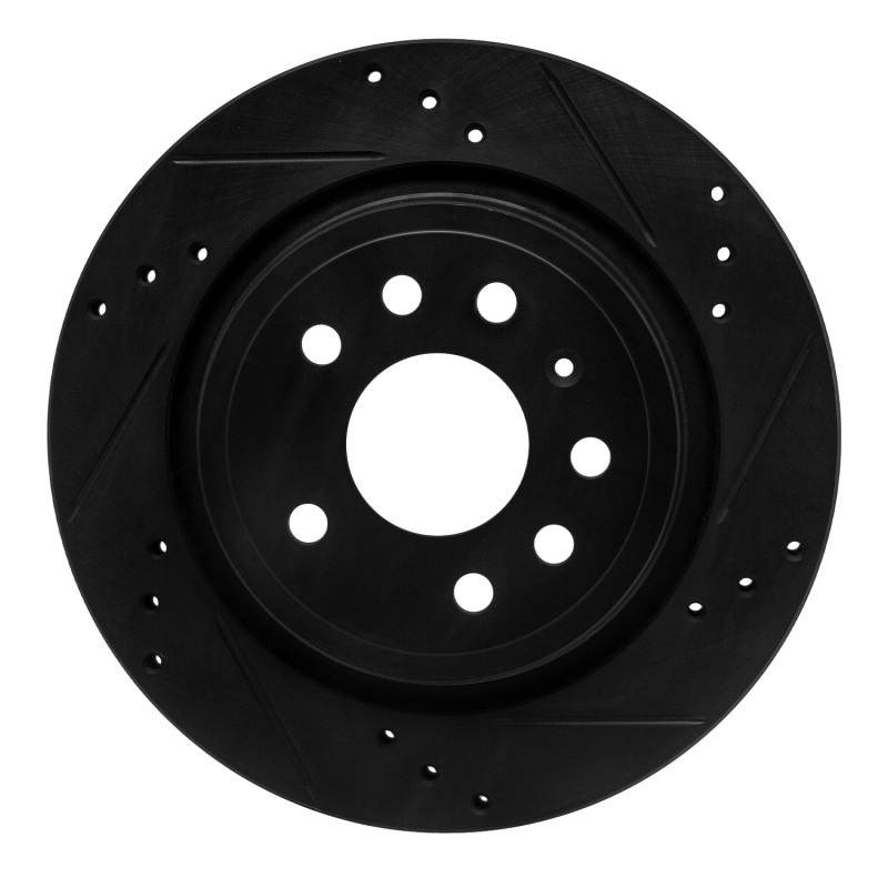 R1 03-11 Cadillac BLS (Mexico) Rear Right Drilled & Slotted Black Brake Rotor