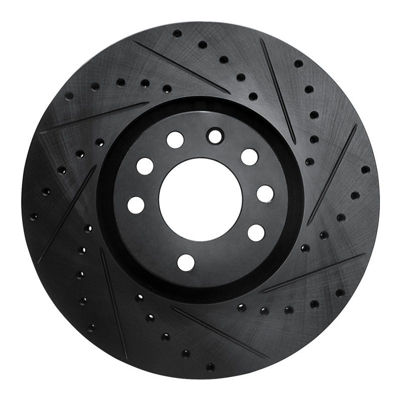 R1 03-11 Cadillac BLS (Mexico) Front Right Drilled & Slotted Black Brake Rotor