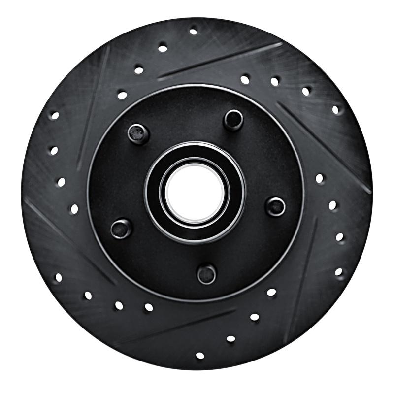 R1 79-83 American Motors PaceR Front Left Drilled & Slotted Black Brake Rotor