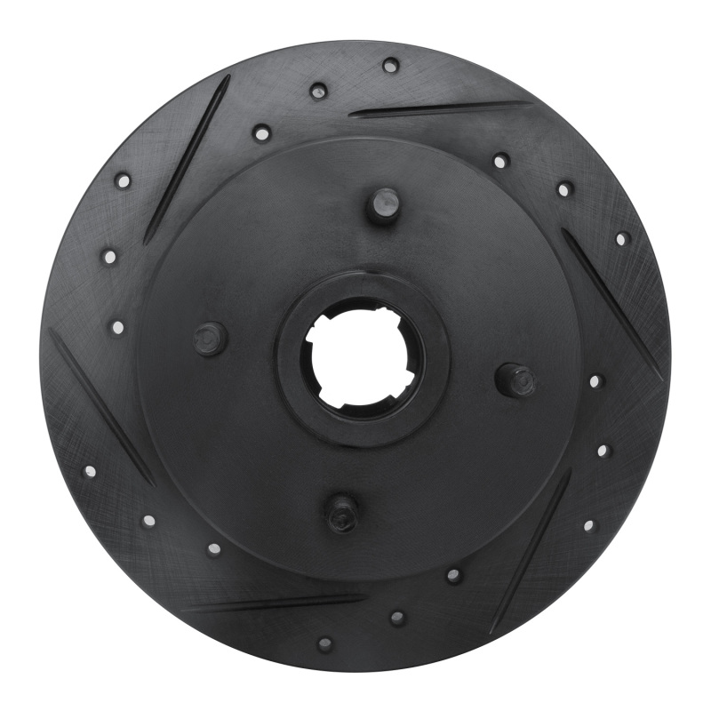 R1 88-88 Nissan Maxima Rear Right Drilled & Slotted Black Brake Rotor