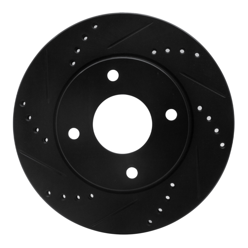 R1 07-17 Nissan TIIDA (Mexico) Front Left Drilled & Slotted Black Brake Rotor