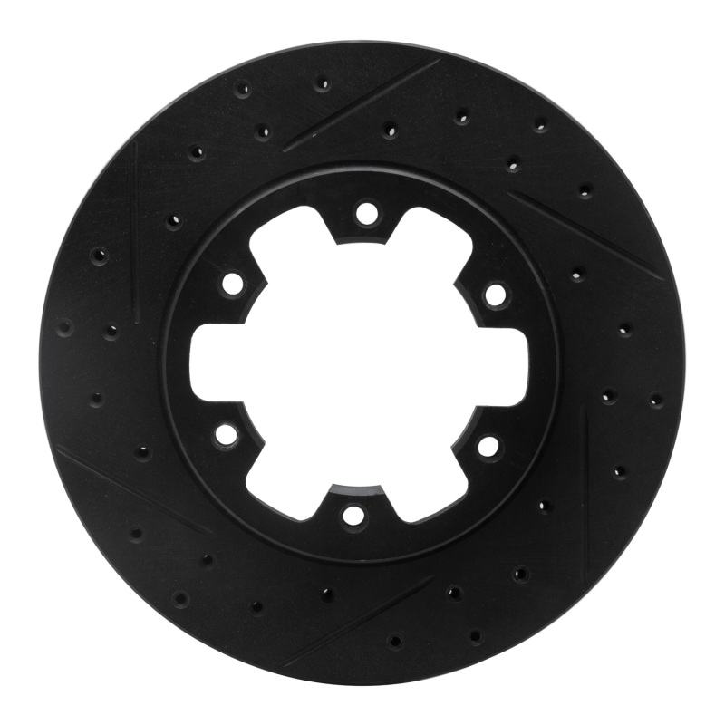 R1 83-85 Nissan 720 DATSUN Front Left Drilled & Slotted Black Brake Rotor