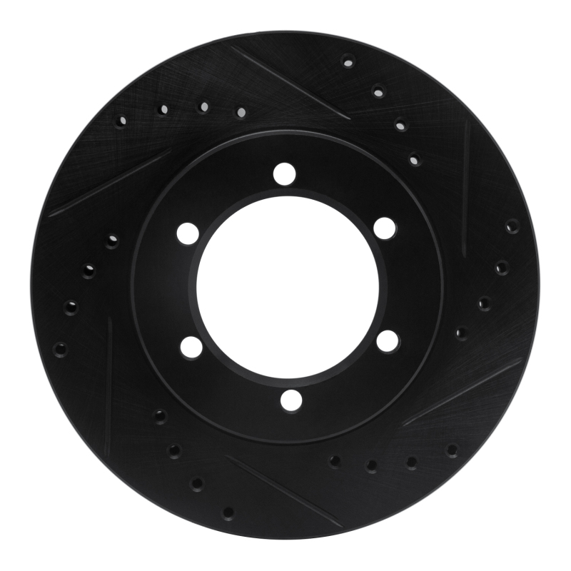 R1 98-15 Nissan NP300 (Mexico) Front Right Drilled & Slotted Black Brake Rotor