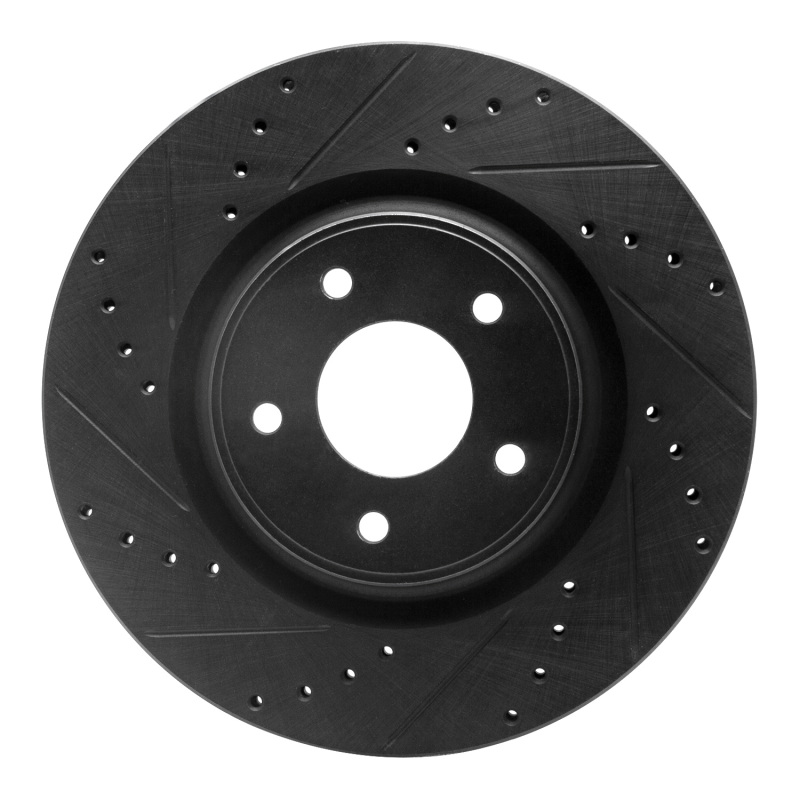 R1 14-19 Nissan X-Trail (Mexico) Front Left Drilled & Slotted Black Brake Rotor