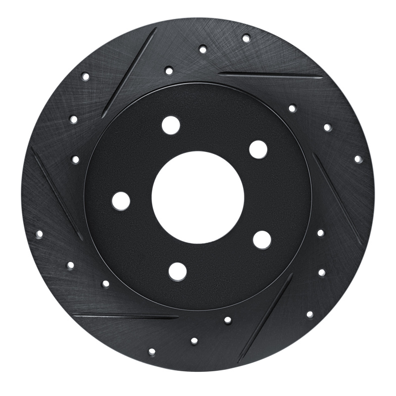 R1 19-25 Nissan ALTIMA Rear Left Drilled & Slotted Black Brake Rotor